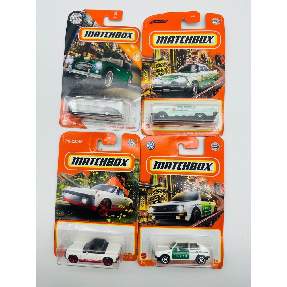 Matchbox Diecast Lot 4 Porsche 914 VW Golf Polizei Dodge Coronet Austin Healey